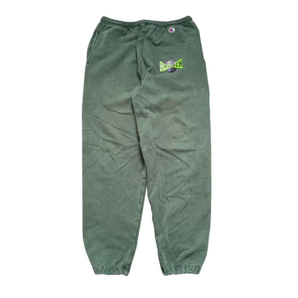 Vintage Champion Crunch Fitness Sweatpants Mens Large Green Graphic Joggers